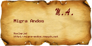 Migra Andos névjegykártya